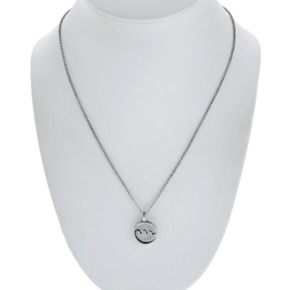 Circle Open Space Wave Pendant ONLY | Sterling Silver 925 - Picture 2 of 4